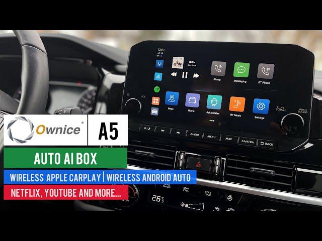 Ownice A5 Auto AI Box | Wireless CarPlay and Android Auto | Netflix YouTube and more