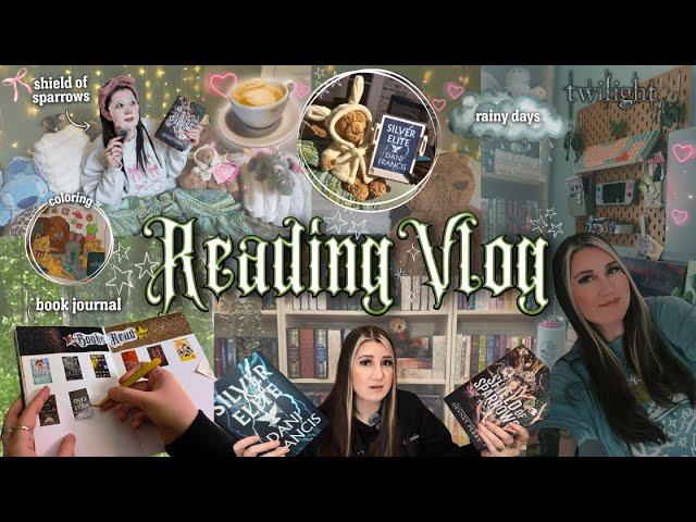 reading fanro, book journal, twilight vibes, bookstore, silver elite/shield of sparrows⋆˚ cozy vlog