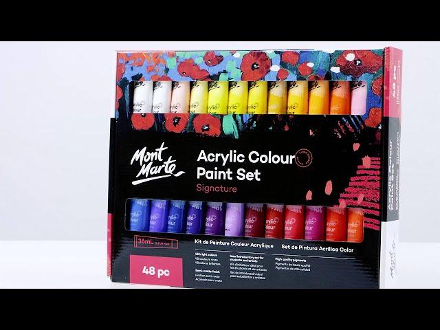 Acrylic Colour Paint Set 48pc Product Demo