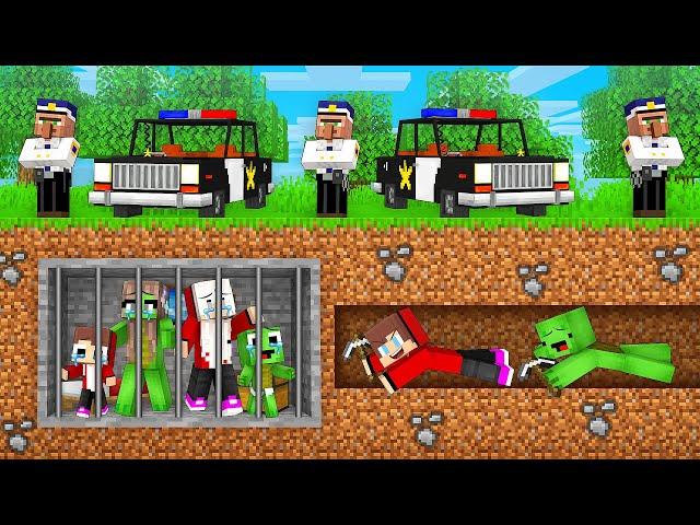 JJ and Mikey Saved Families From the Underground Prison in Minecraft (Maizen)