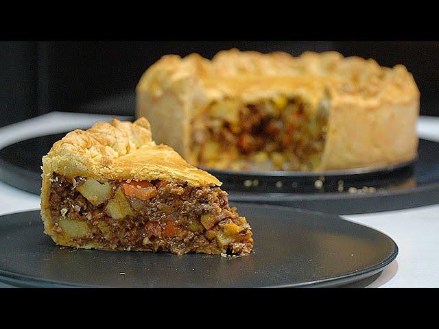 Classic Mince Beef and Oven Roasted Potato Pie