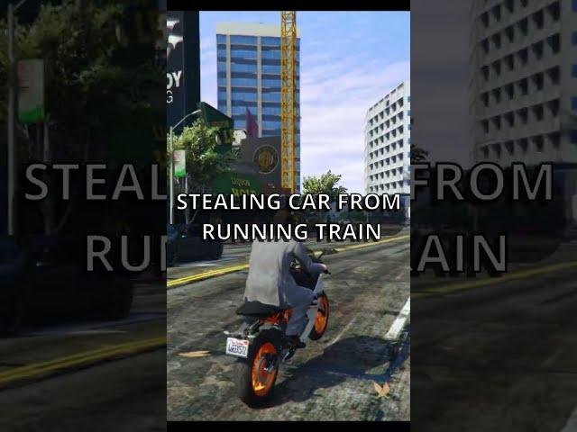 STOLEN CAR FROM RUNNING TRAIN GTA 5 | #kcgaming #shorts