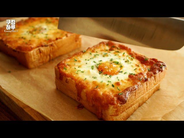 Crispy Egg Cheese Toast!! Garlic Butter Toast! Delicious Breakfast!