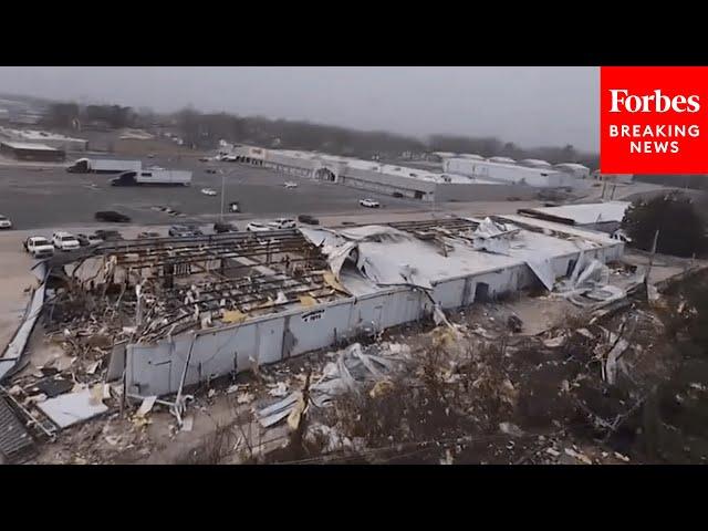 AERIAL FOOTAGE: Drone Captures Destruction On The Ground After A Tornado Hits Rolla, MO