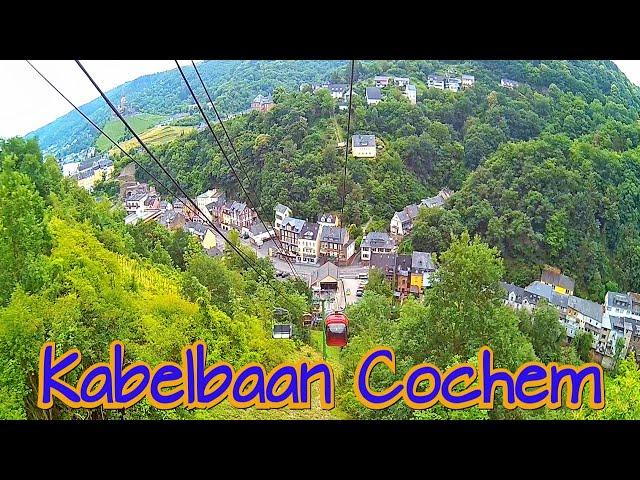 Stoeltjeslift in Cochem langs de Moezel in Duitsland, Nederlands commentaar, in HD