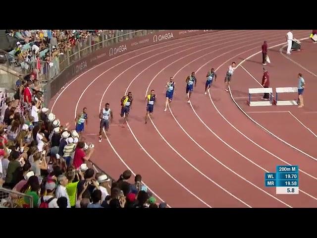 Men's 200M - Noah Lyles 19,50 PB, WL, MR - Diamond League Lausanne 2019