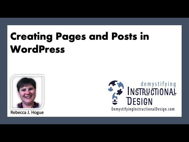 Creating Pages and Posts in WordPress