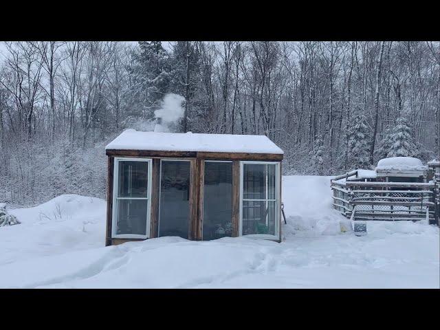 Our Wood Heated Greenhouse | Heating An Off Grid Winter Garden Greenhouse in Canada year round food