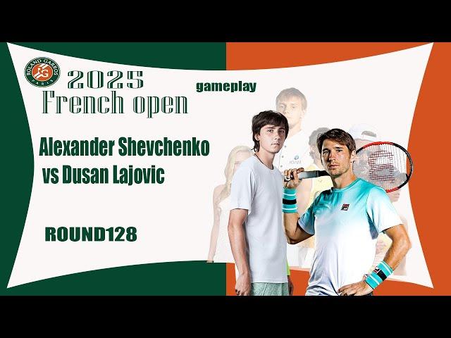 Alexander Shevchenko  vs Dusan Lajovic  French Open2025 #Shevchenko  #Lajovic  #Frenchopen #Round128