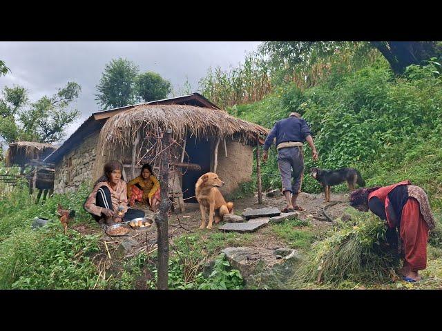 This is Himalayan Very Relaxing Nepali Village Lifestyle | Organic Food Cooking in Countryside |