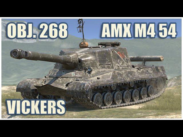 Object 268, AMX M4 54 & Vickers Light • WoT Blitz Gameplay