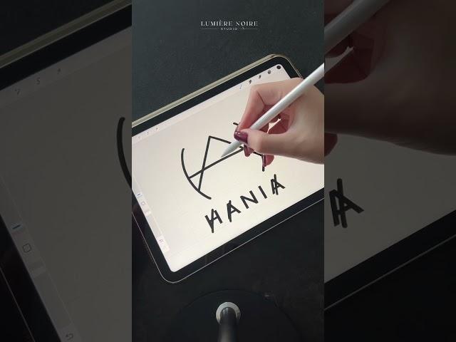 Design with us  The name Hania as a Logo #logodesign #designprocess #adobeillustrator #procreate