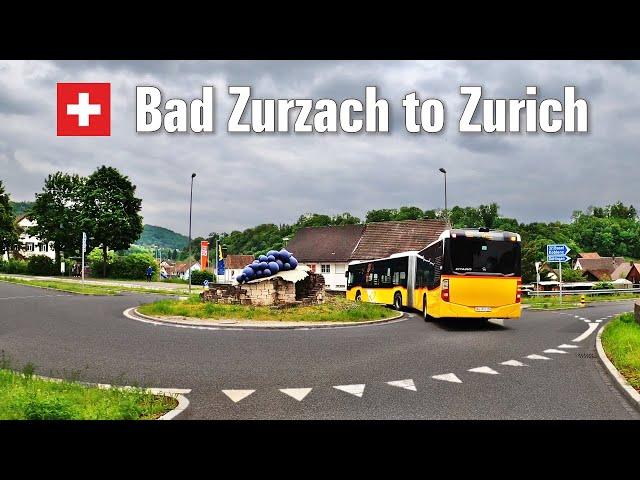 Cloudy Spring Road Trip | Bad Zurzach to Zurich • Driving in Switzerland  [4K]