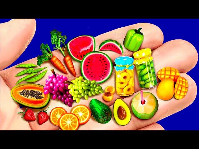 16 DIY REALISTIC FOOD for BARBIE: strawberry, watermelon, mango, papaya, orange | GREAT COLLECTION