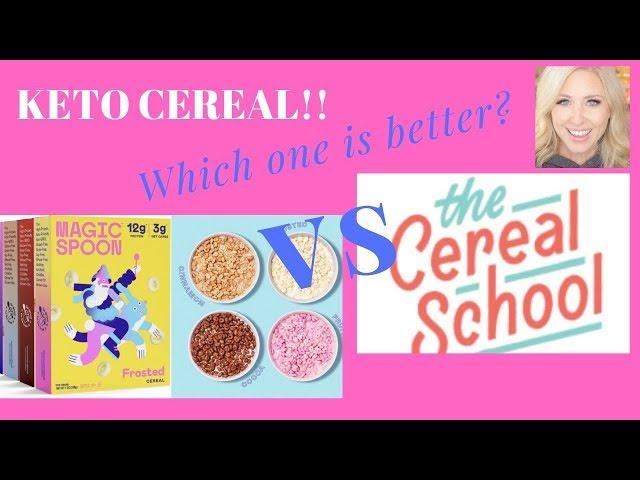 MAGIC SPOON KETO CEREAL VS. THE CEREAL SCHOOL | KETO CEREAL LOW CARB CEREAL | KID TESTED!