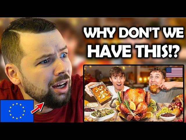 Europeans Try a Thanksgiving Feast for the First Time!