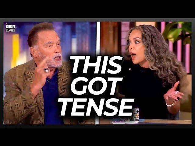 ‘The View’s Sunny Hostin Gets Visibly Angry When Arnold Schwarzenegger Puts Her in Her Place