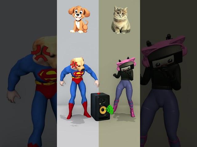 Who do you like more? Superman Dog Vs Cat tv? #dance #shorts #skibiditoilet