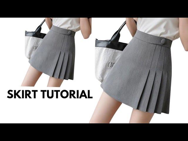 How to cut a one sided pleated skirt Tutorial. #sewing #skirt #wearlala