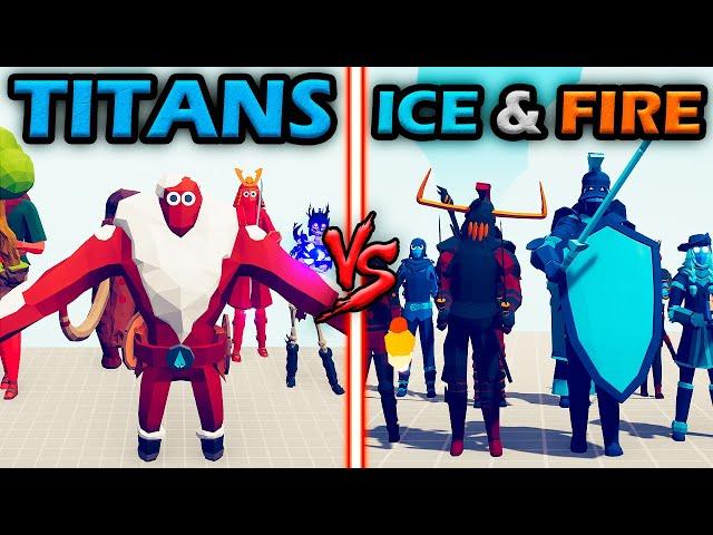 GIANT UNITS TEAM vs ICE & FIRE - Totally Accurate Battle Simulator | TABS