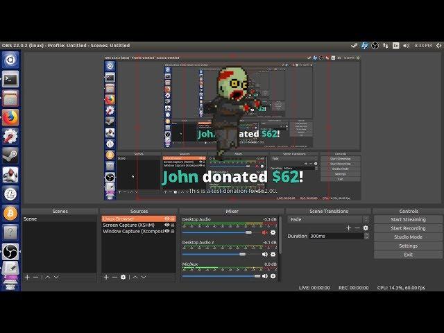 Streamlabs OBS donation displays on LINUX! EASY SETUP!