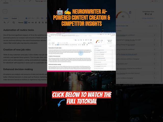 ️ NeuronWriter AI-Powered Content Creation & Competitor Insights #neuronwriter