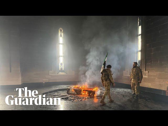 Syrian rebels set tomb of Bashar al-Assad's father on fire