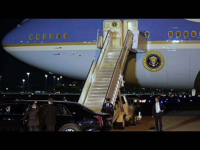 Donald Trump and Elon Musk arrive in Florida on Air Force One for Mar-a-Lago weekend