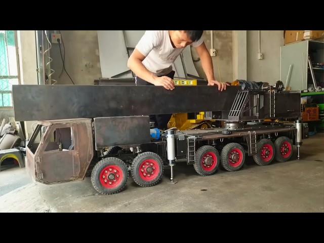 Man Builds Hydraulic RC Crane at Scale | Start to Finish by @rcactionhomemade