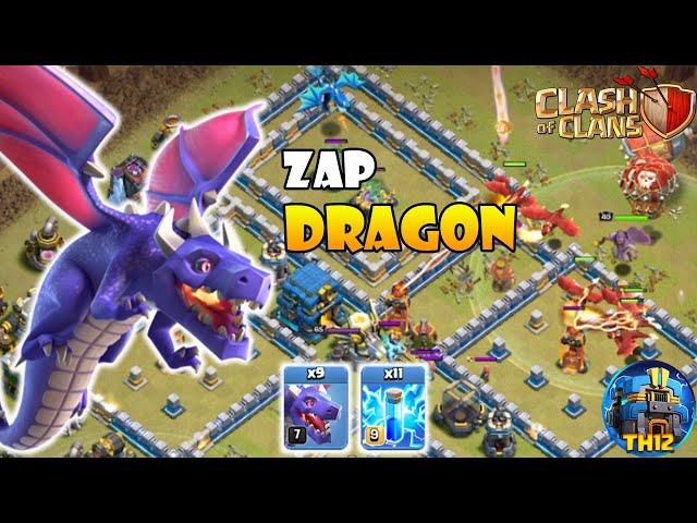 TH12 ZAP DRAGON IS THE BEST STRATEGY | Zap Drag Th12 | Th12 Attack Strategy