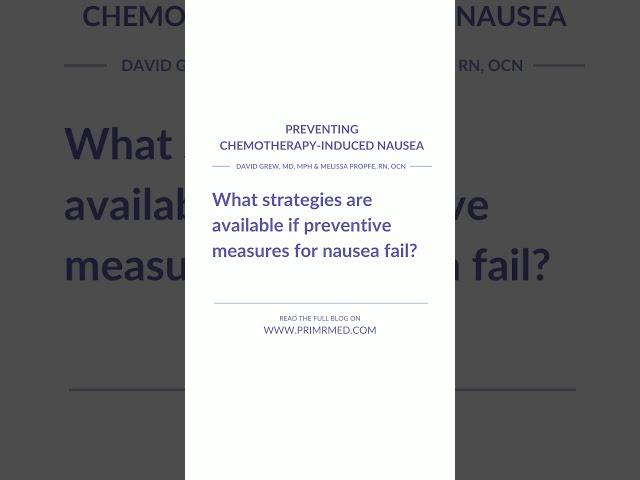 What are the ways to manage nausea induced by #chemo?