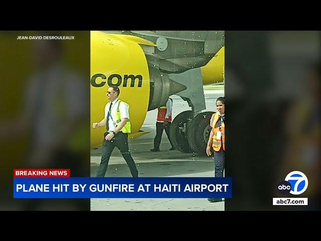 Spirit Airlines flight shot while landing in Haiti