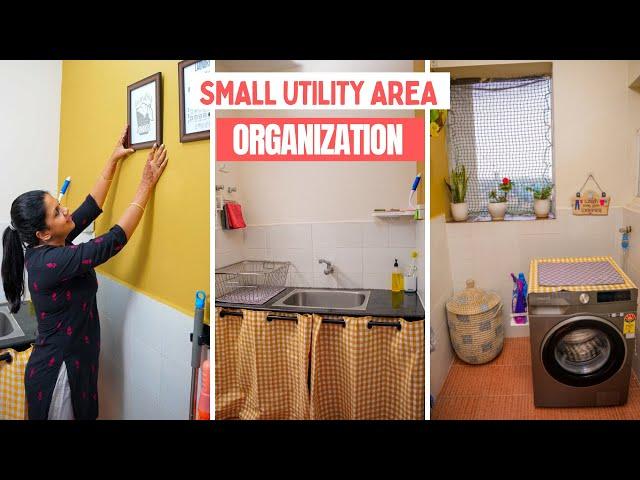 Small Utility Area Organization | Small Laundry and Utensils Washing Area Makeover