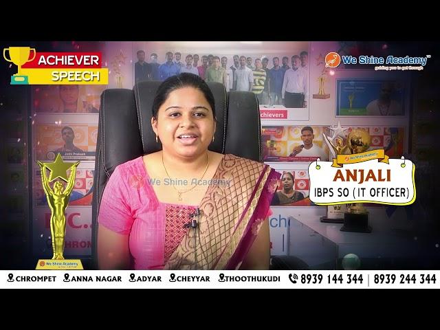 Achiever Speech | WeShine Academy- Success Story| #BankExamCoachingCentreinChennai