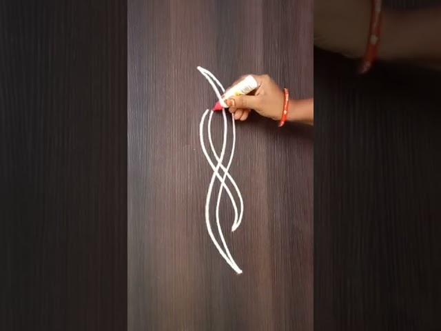 Just 1 minute daily rangoli border designs #rangoli #shorts #muggulu