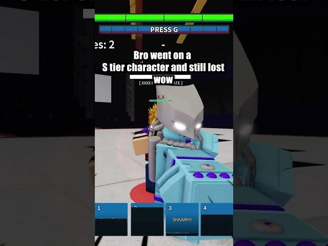 Bro Lost To A Mid Tier Character In The Saddest Way Possible  #roblox #anime