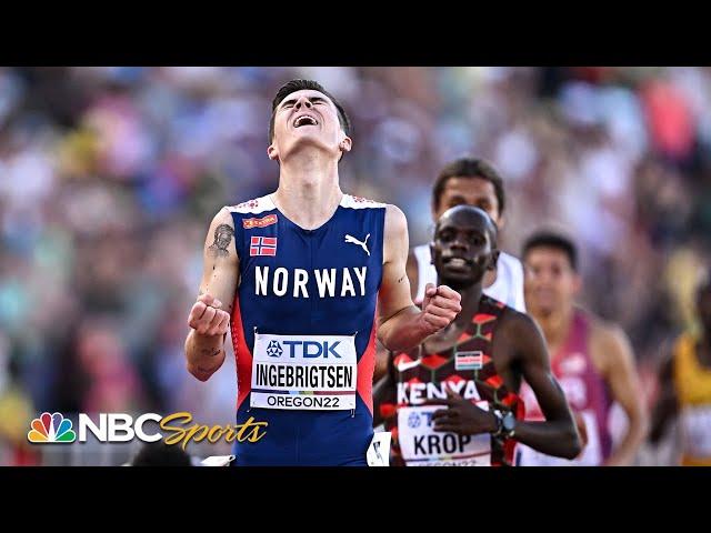 Jakob Ingebrigtsen wins first World title with great close in 5K final | NBC Sports