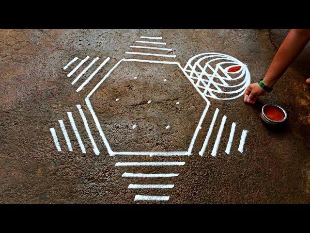 Aadi kiruthigai simple padi kolam|5*3 aadivelli special kolam|varalakshmi virtham Beautiful rangoli