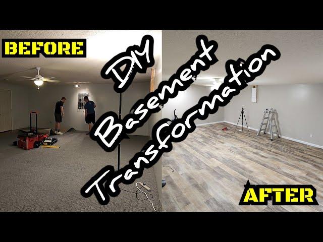 DIY BASEMENT TRANSFORMATION | BEGINNER Basement Remodel | Finished Basement Update
