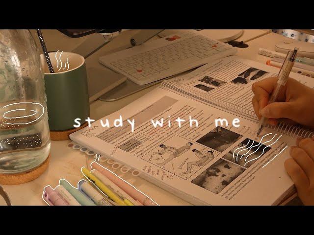 STUDY WITH ME 4hrs with breaks  50/10 pomodoro (no music)