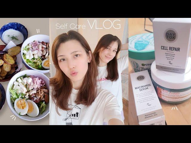 𝐒𝐞𝐥𝐟 𝐜𝐚𝐫𝐞 𝐝𝐚𝐲𝐬 𝐕𝐋𝐎𝐆: building a skincare routine, haircut, shopping, homemade recipes (Korean twins)