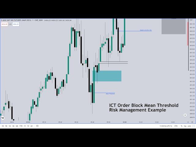 ICT 2023 Mentorship \ ES Live Execution & Mean Threshold Risk Management