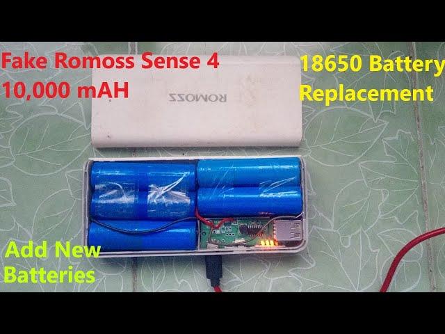 How To Add & Replace 18650 Batteries On Fake Romoss Sense 4 10,000 mAH Powerbank