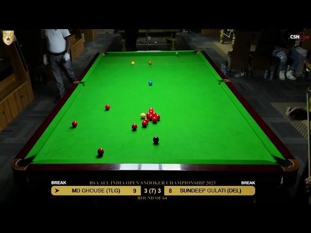 MD GHOUSE (TLG) vs SANDEEP GULATI (DEL) - BSA All India Open Snooker Championship 2023.