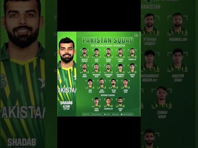 Pakistan Squad For Afghanistan Series  #1k #viral #ytshorts #pakcricketnews