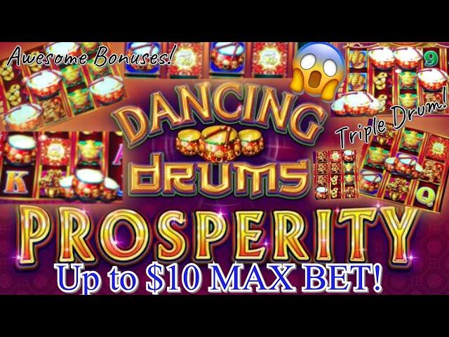 Dancing Drums Slot Machine Awesome Bonuses Nice Retriggers Line Hits & Wins! Up To $10 Max Bet! 