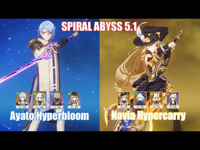 C0 Ayato Hyperbloom & C0 Navia Hypercarry | Spiral Abyss 5.1 | Genshin Impact