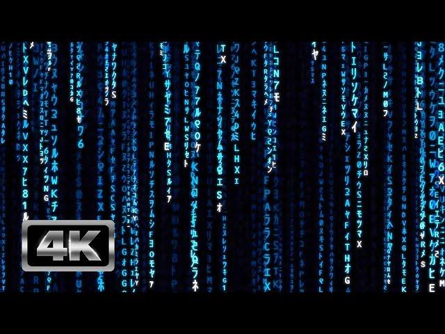 Blue Matrix Code Rain - 1 Hour Matrix Theme TV Screensaver and Live Wallpaper 4K