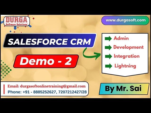 SALESFORCE CRM tutorials || Demo - 2 || by Mr. Sai On 16-10-2024 @8PM IST