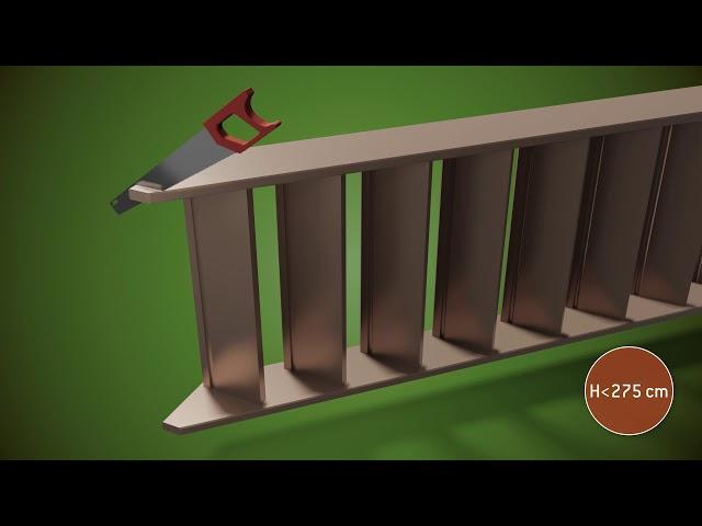 3D technical animation - risers staircase - stair assembly